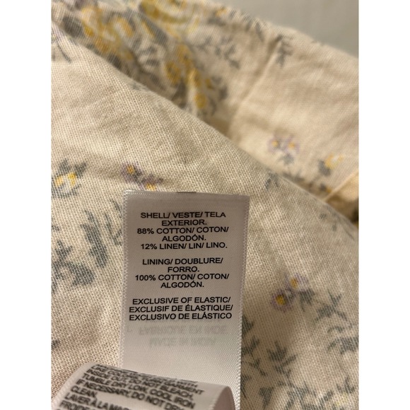 Lucky Brand Floral Smocked Mini Dress Yellow White Women's Size L - Picture 5 of 7